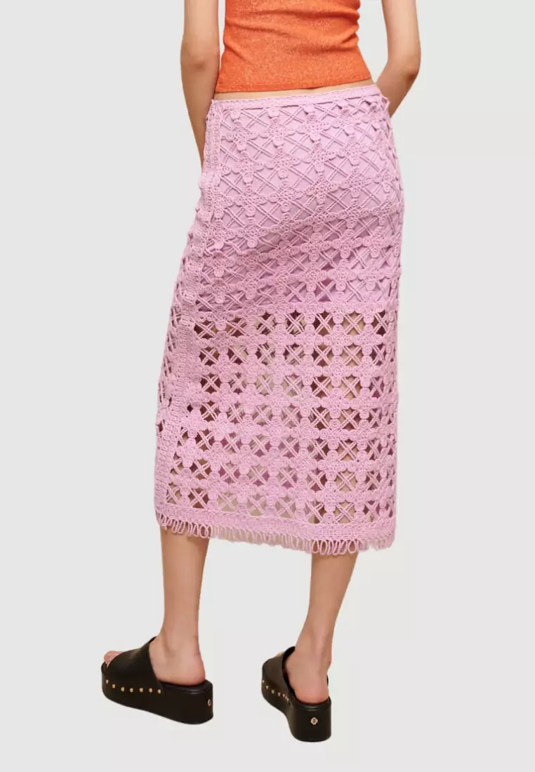 Buy Maje Crochet Midi Skirt Online ZALORA Malaysia