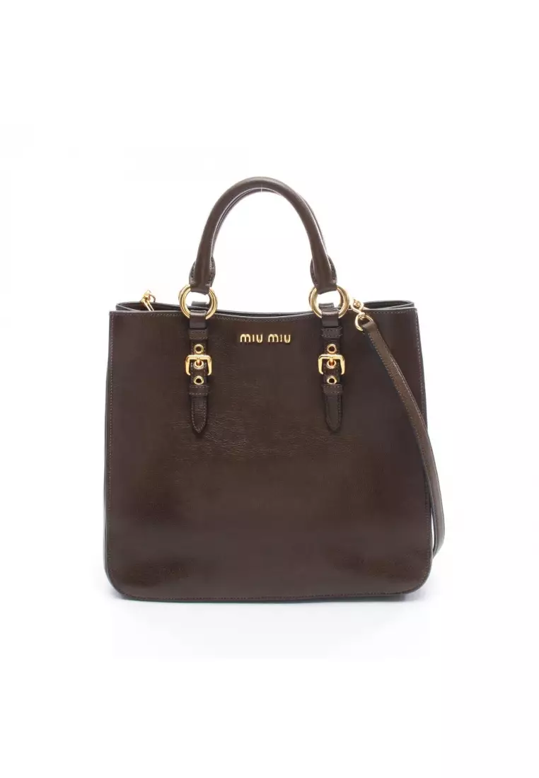 Buy Miu Miu Pre-Loved MIU MIU MADRAS Madras 2WAY Handbag tote bag