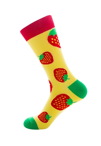 Kings Collection yellow Strawberry Pattern Cozy Socks (EU39-EU45) 9D2B9AA5DB871CGS_1