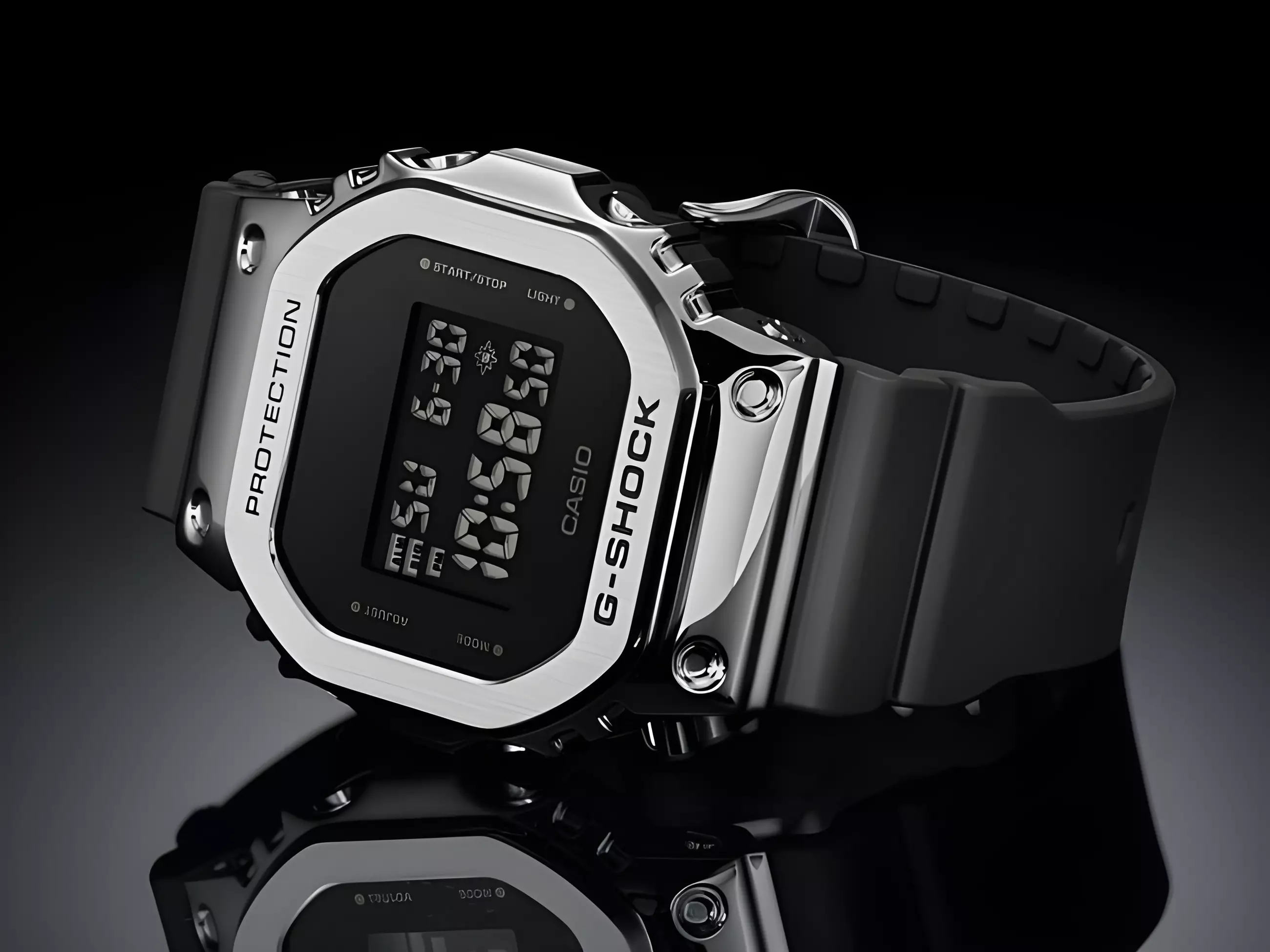 Casio G-Shock G-STEEL - Jam Tangan Digital Pria - Stainless Steel Case - Black Resin Strap - GM-5600-1D