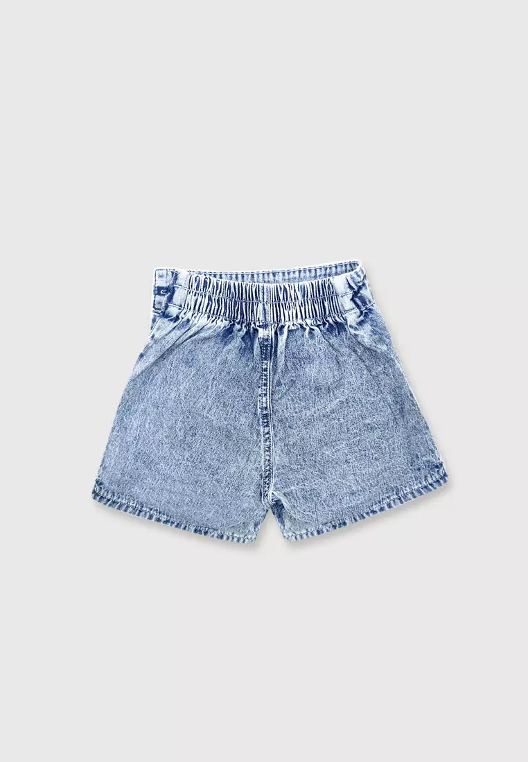 Wakakids Rok Celana Jeans Anak Perempuan Skort Snow Wash 037