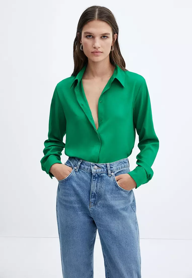 Buy Mango Buttoned Flowy Shirt 2024 Online | ZALORA Singapore