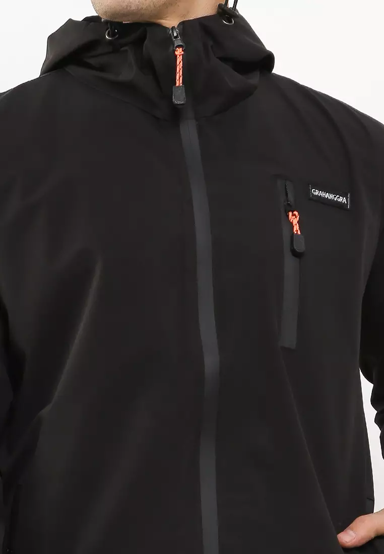 GRAHANGGRA Jaket Waterproof Polos - Black