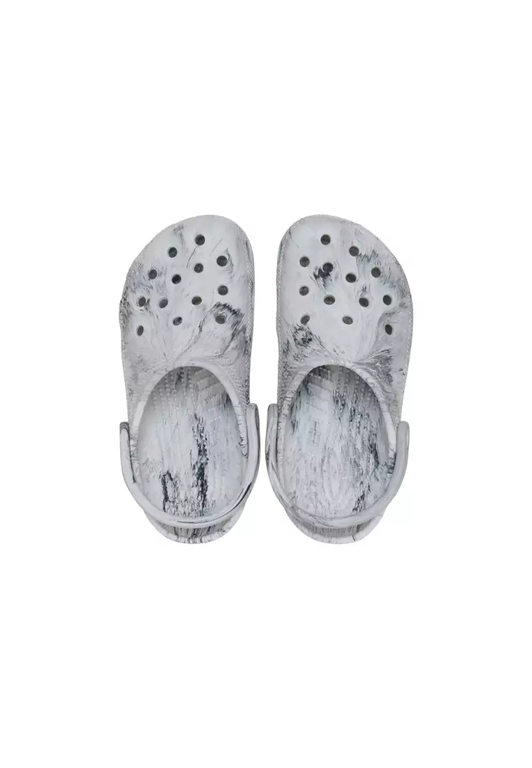 Classic Watercolor Marbled Clog in Grey Swirl