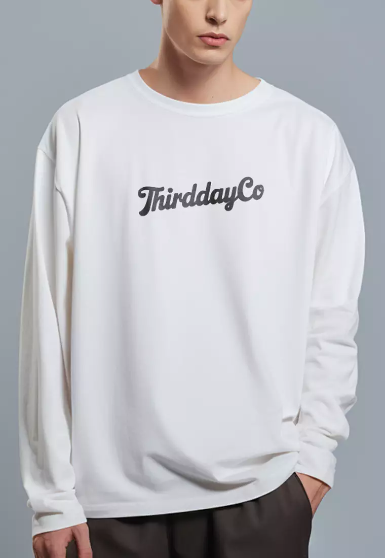 MTV19 kaos lengan panjang premium instacool "thirddayco serif" putih
