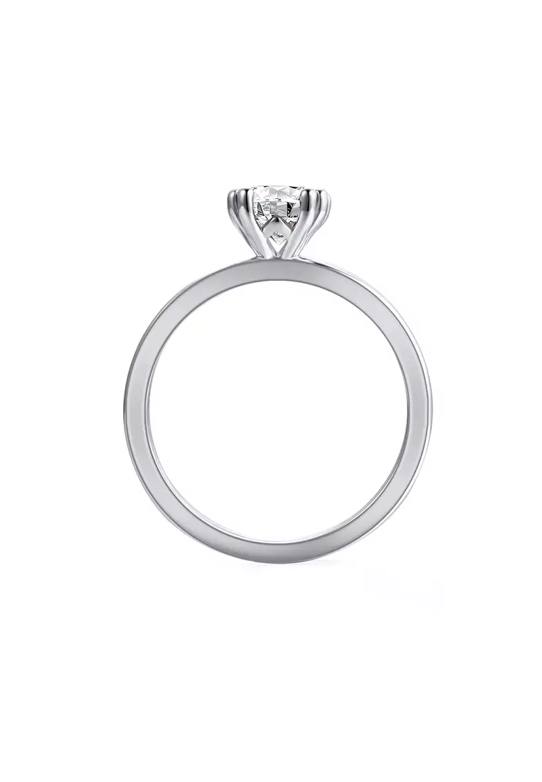Berlian Moissanite Aniston Ring [GRA CERTIFICATE MOISSANITE DIAMOND] - Cincin 1.0 CT Moissanite Diamond 925 Silver Celesta by Her Jewellery