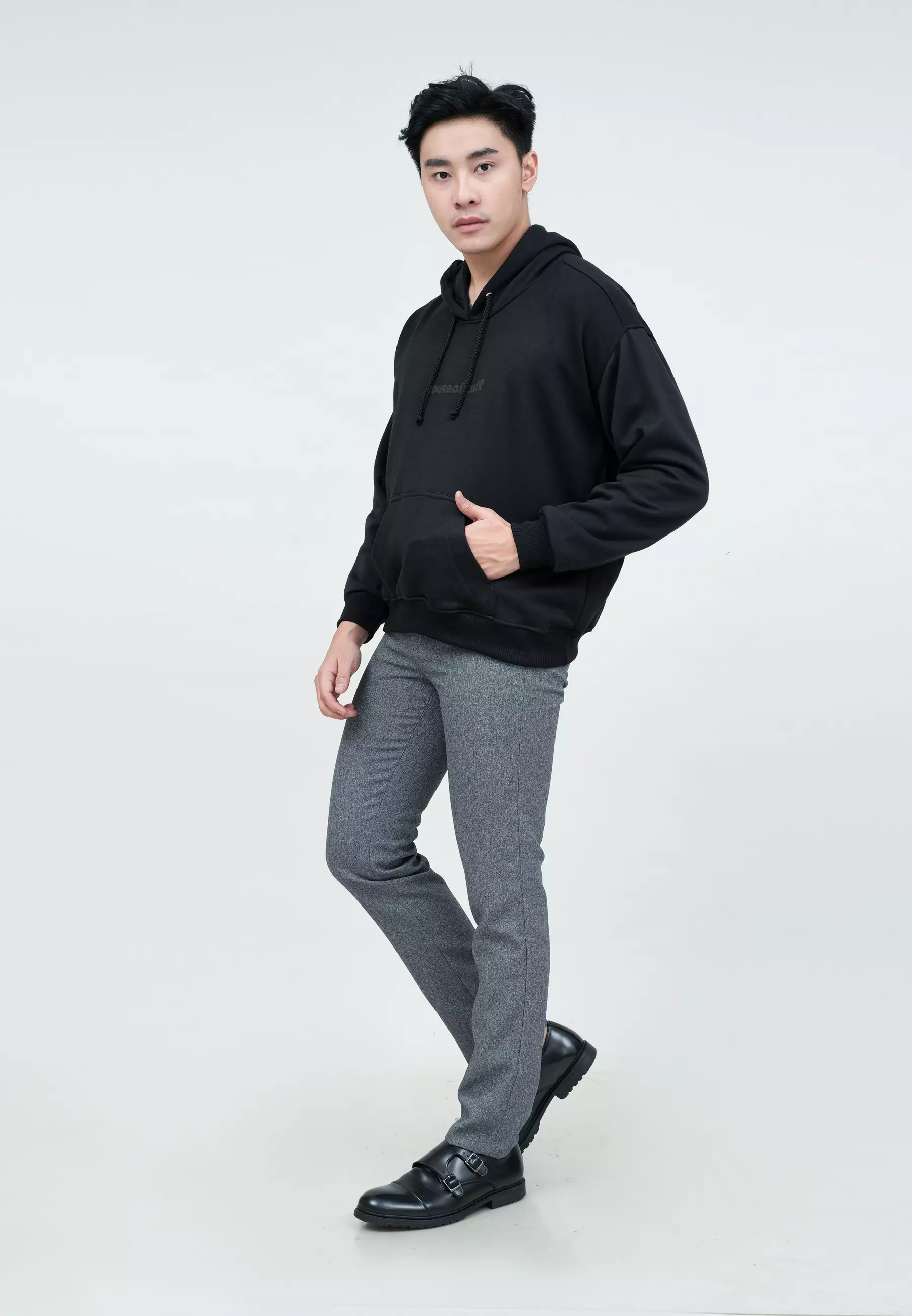 Houseofcuff Jaket Jumper Hoodie Sweater Kata Warna Hitam