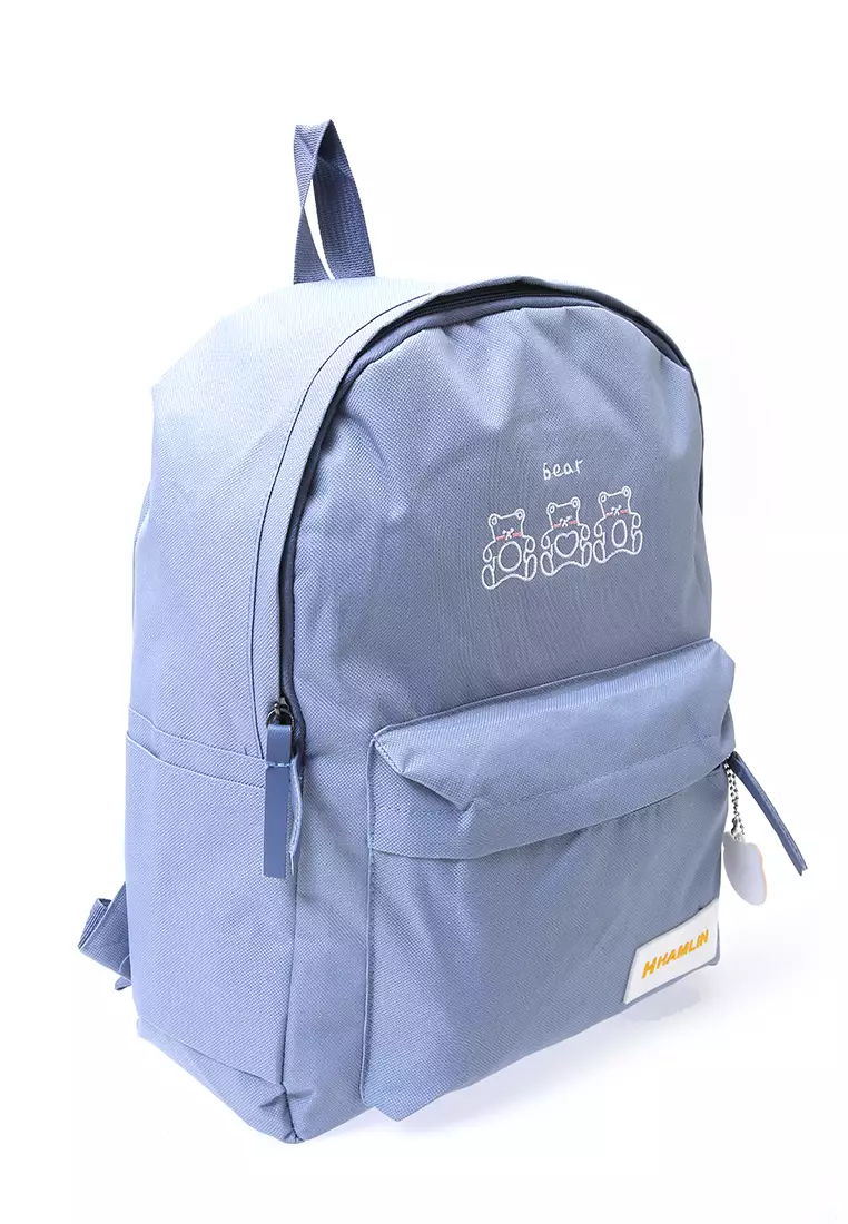 Afra Tas Ransel Wanita Desain Simple Backpack Motif Bear Material Nylon ORIGINAL - Tosca