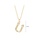 Glamorousky silver 925 Sterling Silver Plated Gold Fashion Simple Alphabet U Pendant with Necklace 7BC7AAC705C42EGS_2