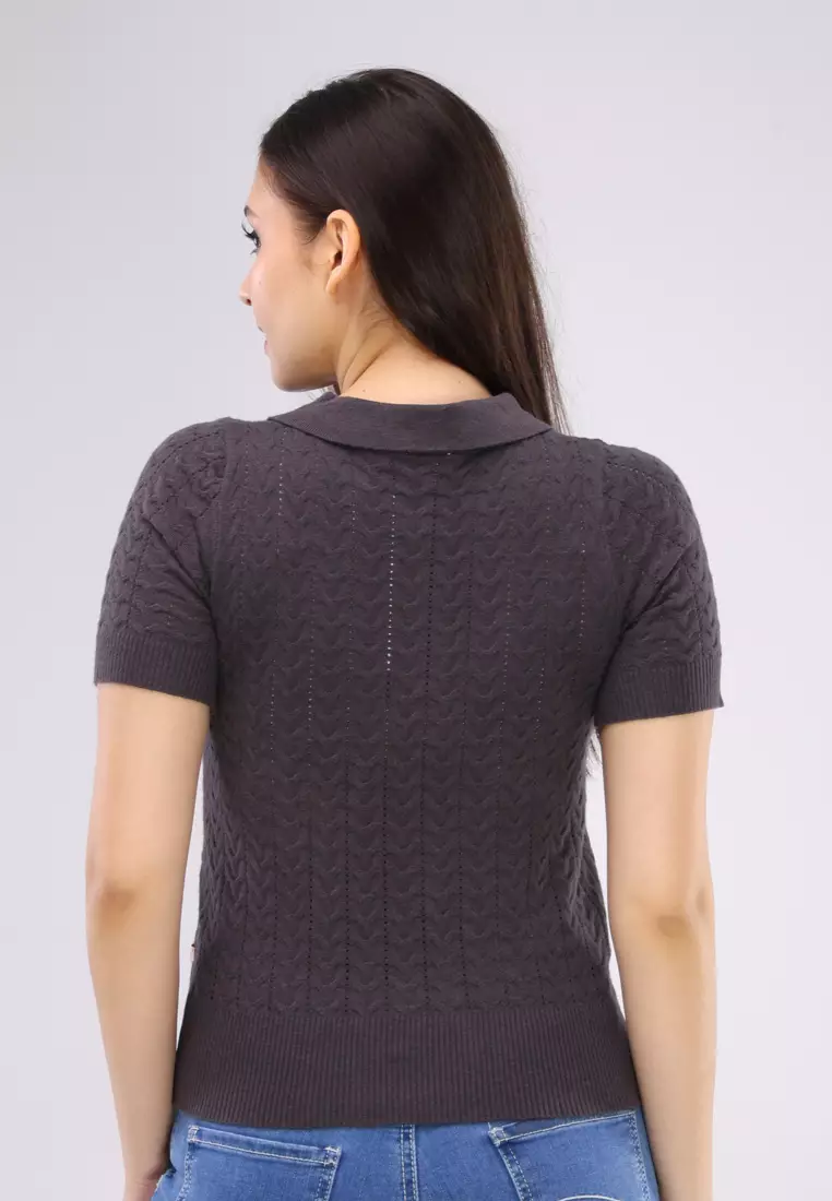 Knitted Short Sleeves Top