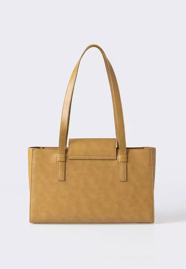 Ria Miranda Gold Nina Medium Box Bag