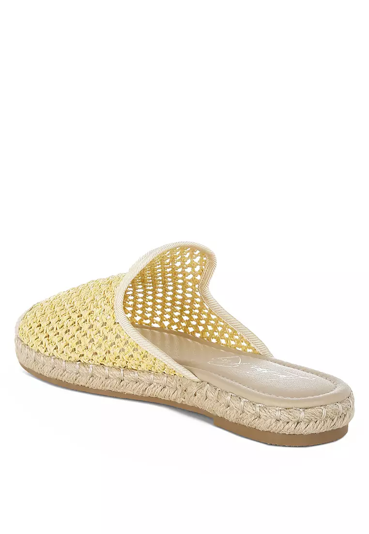 Sepatu Espadrilles Rafia Warna Kuning