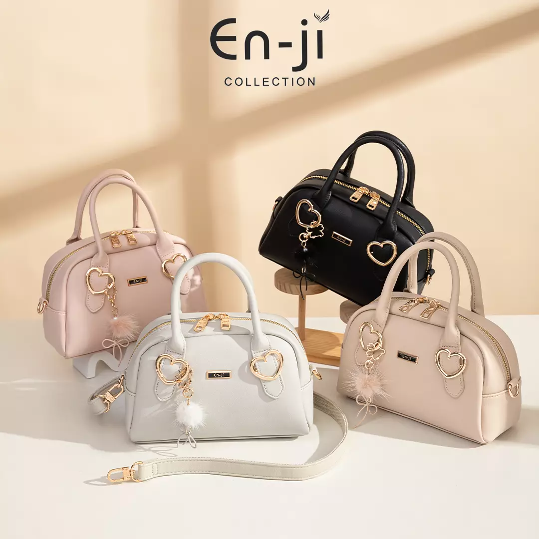 En-Ji Misora Slingbag Wanita Warna Pastelgrey