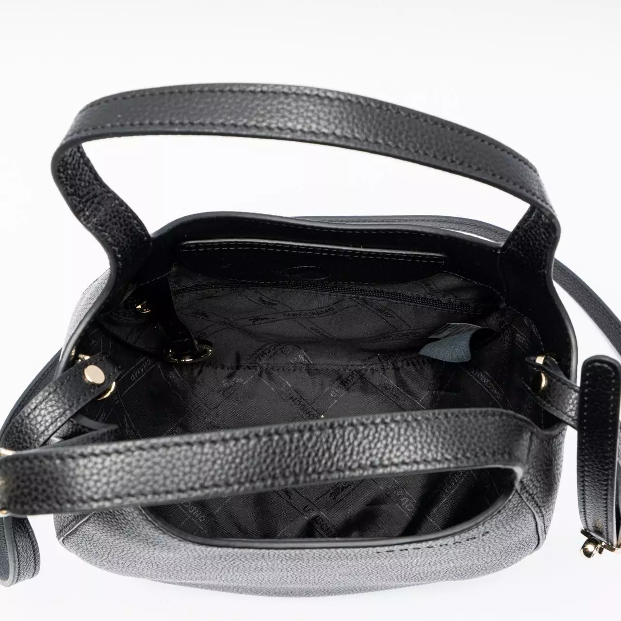 Le Foulonné Small Grained Handbag Black