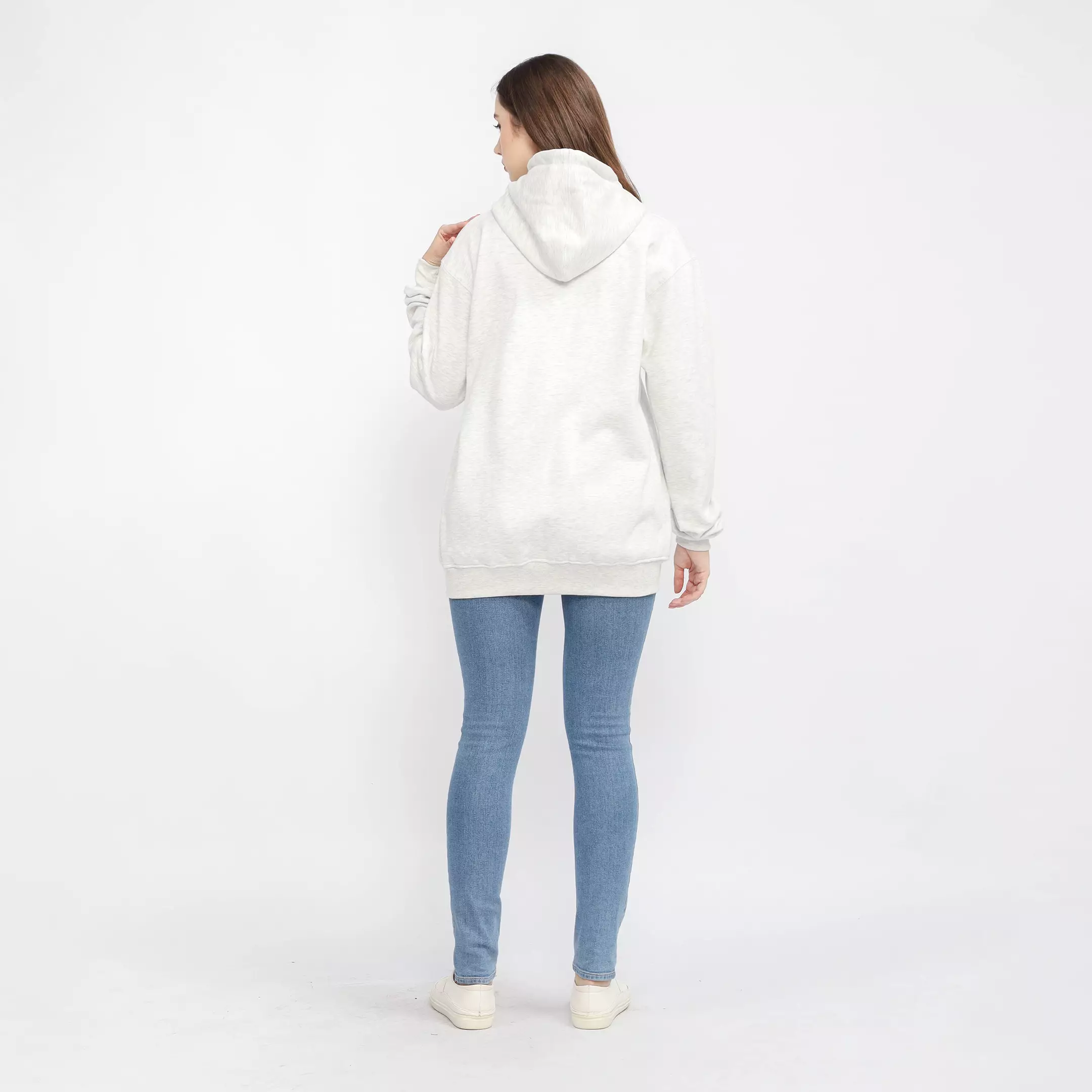 Zipper Hoodie Jacket White