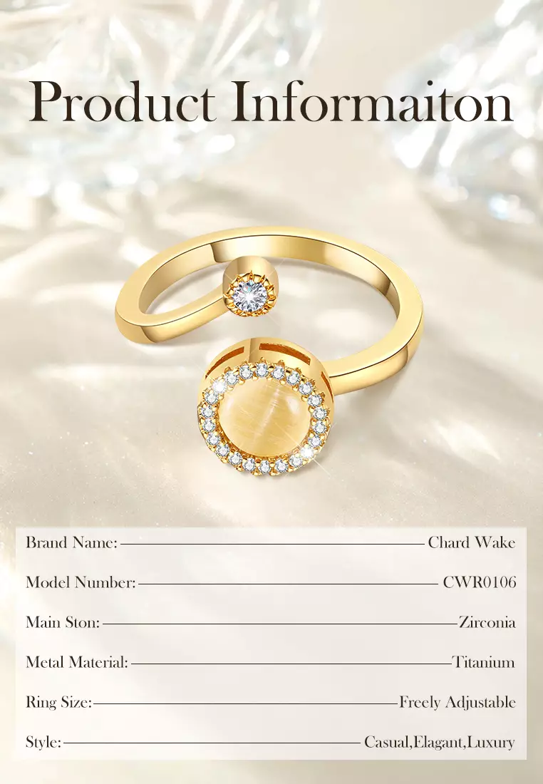 Cincin Wanita R0106 Rotatable Design Korea Fashion Free Size TitaniumPerhiasan Cincin Cewek