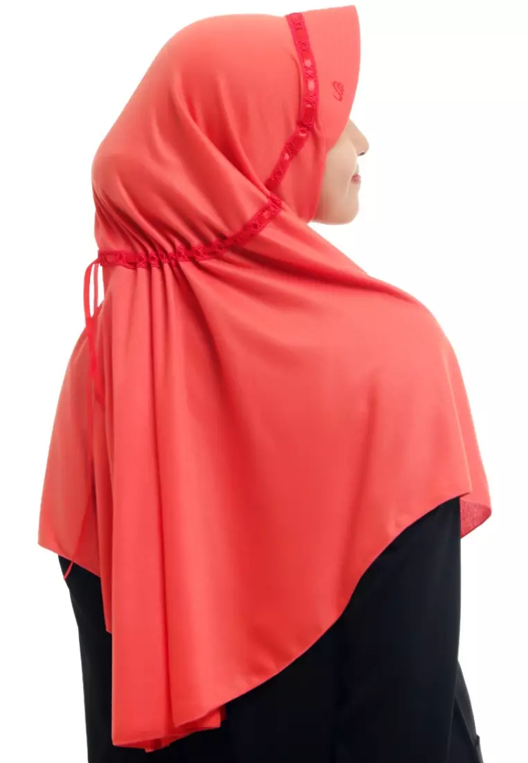 RABBANI - Kerudung Sekolah Instan Hemy KAA - Neon Red