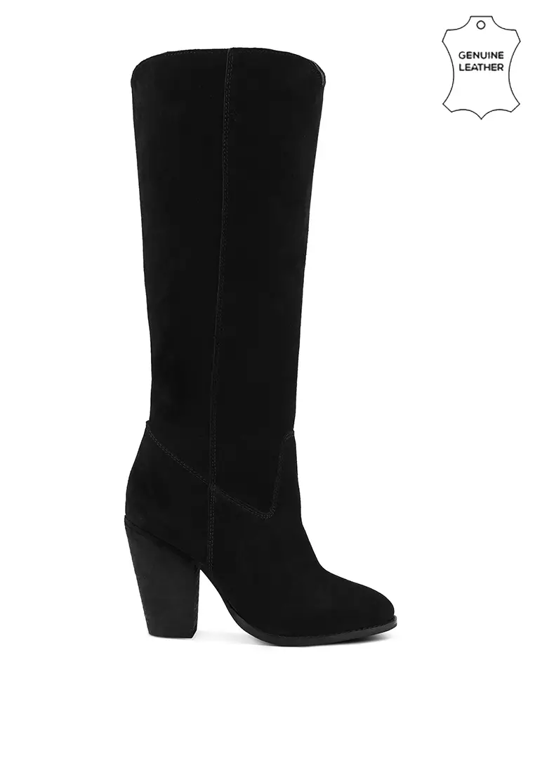 Discount on Rag & Co.  shoes - SKU: Black Suede Leather Calf Boots