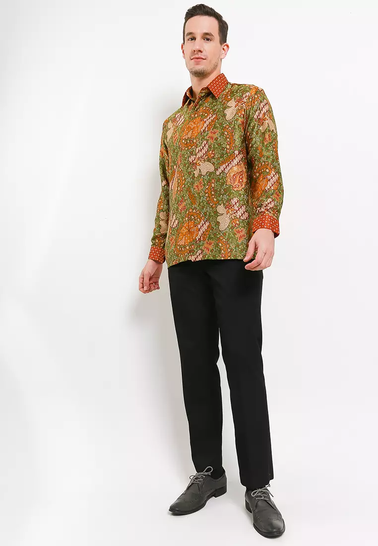 Daffa Shirt Kemeja Batik Semi Sutra Furing Lengan Panjang