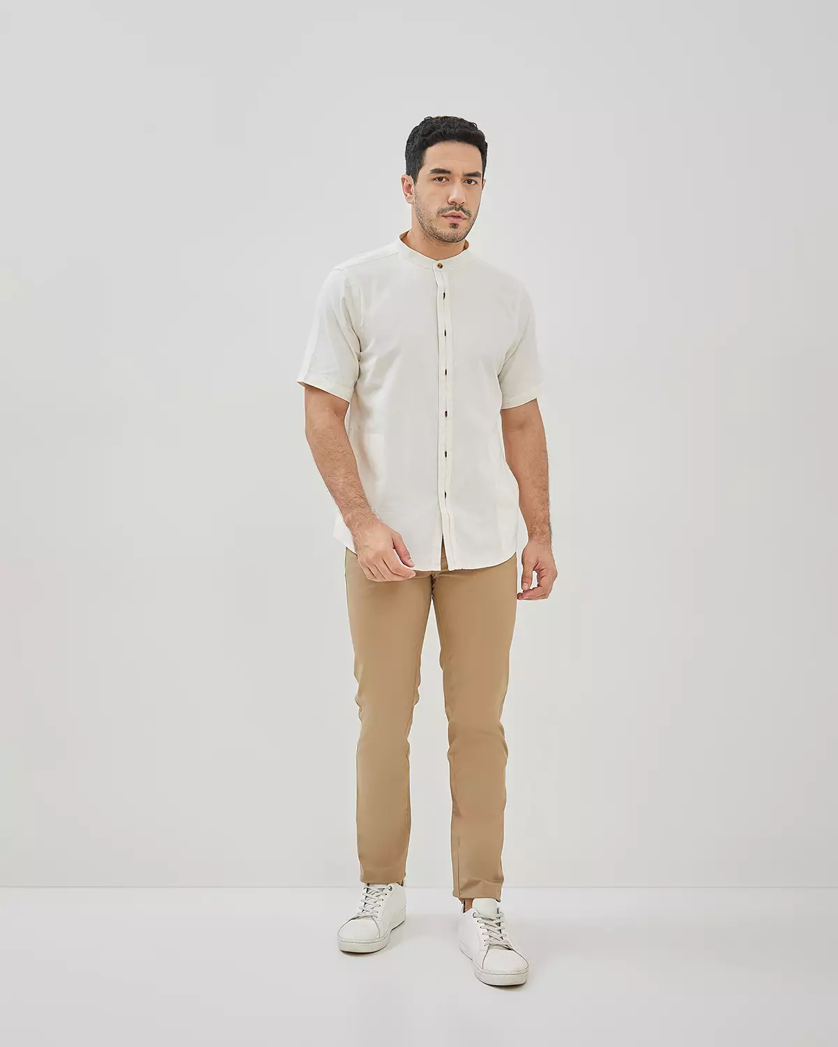 MEN'S CREAM LONG SLEEVE KOKO SHIRT