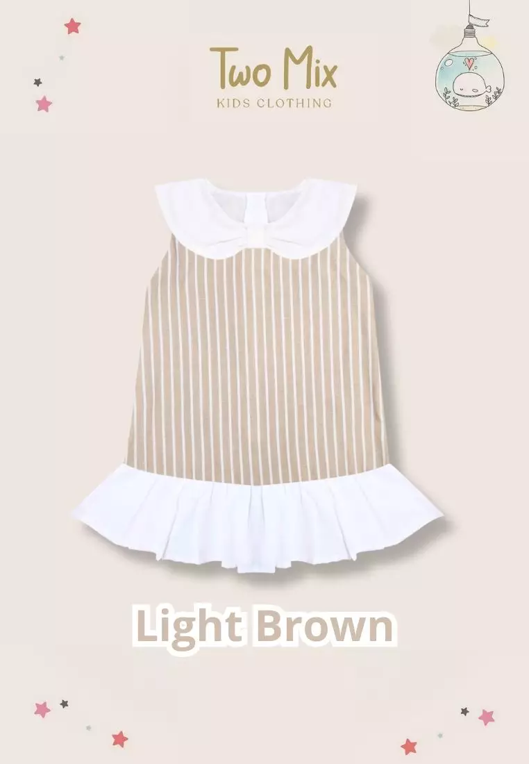 Two Mix - Outfit Baju Rania Dress Anak Perempuan Cantik Katun 1-8 Tahun 4405 Sage