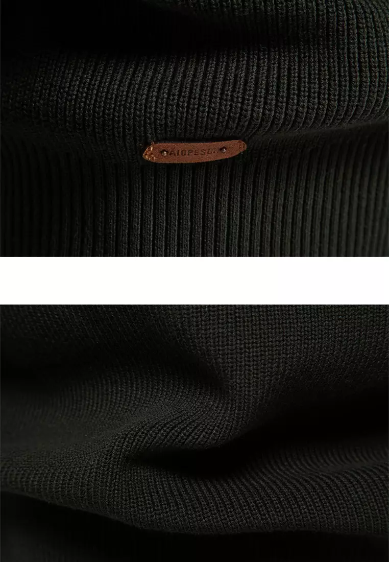 Henley Neck Knit Sweater AX-SW833