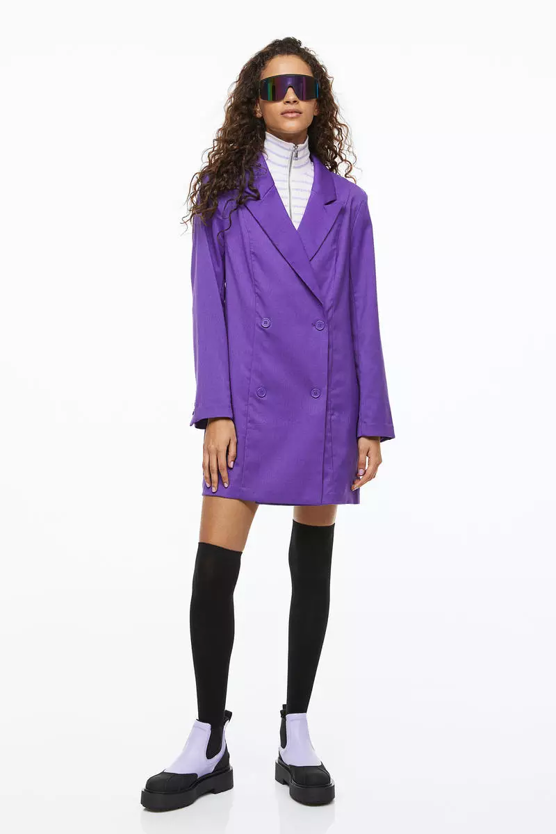 Purple discount blazer dress