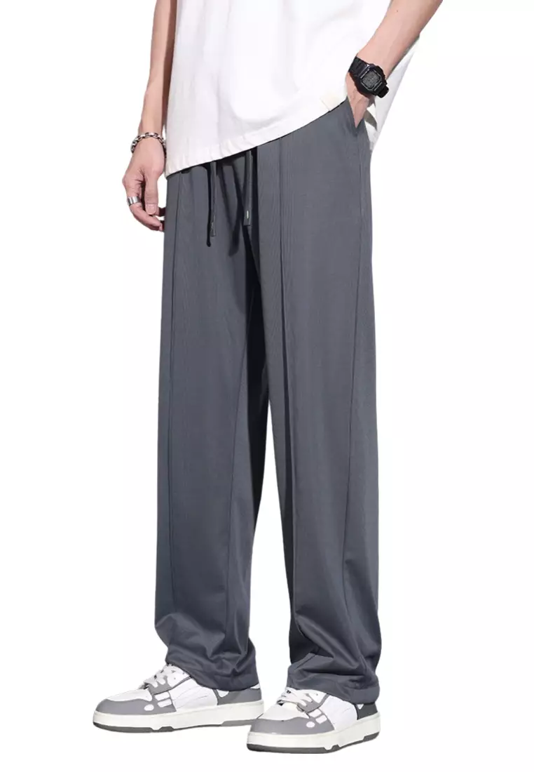 Buy OPCHIC Men's Casual Straight Loose Drawstring Pants 2024 Online