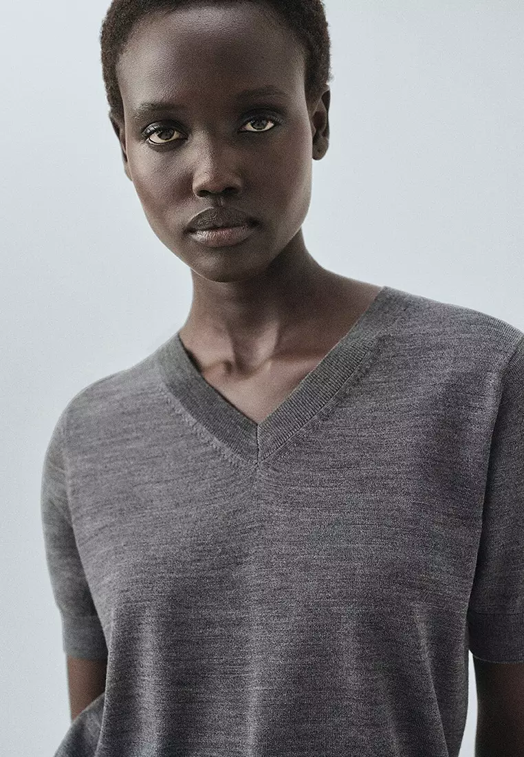 100% Wool V-Neck Sweater