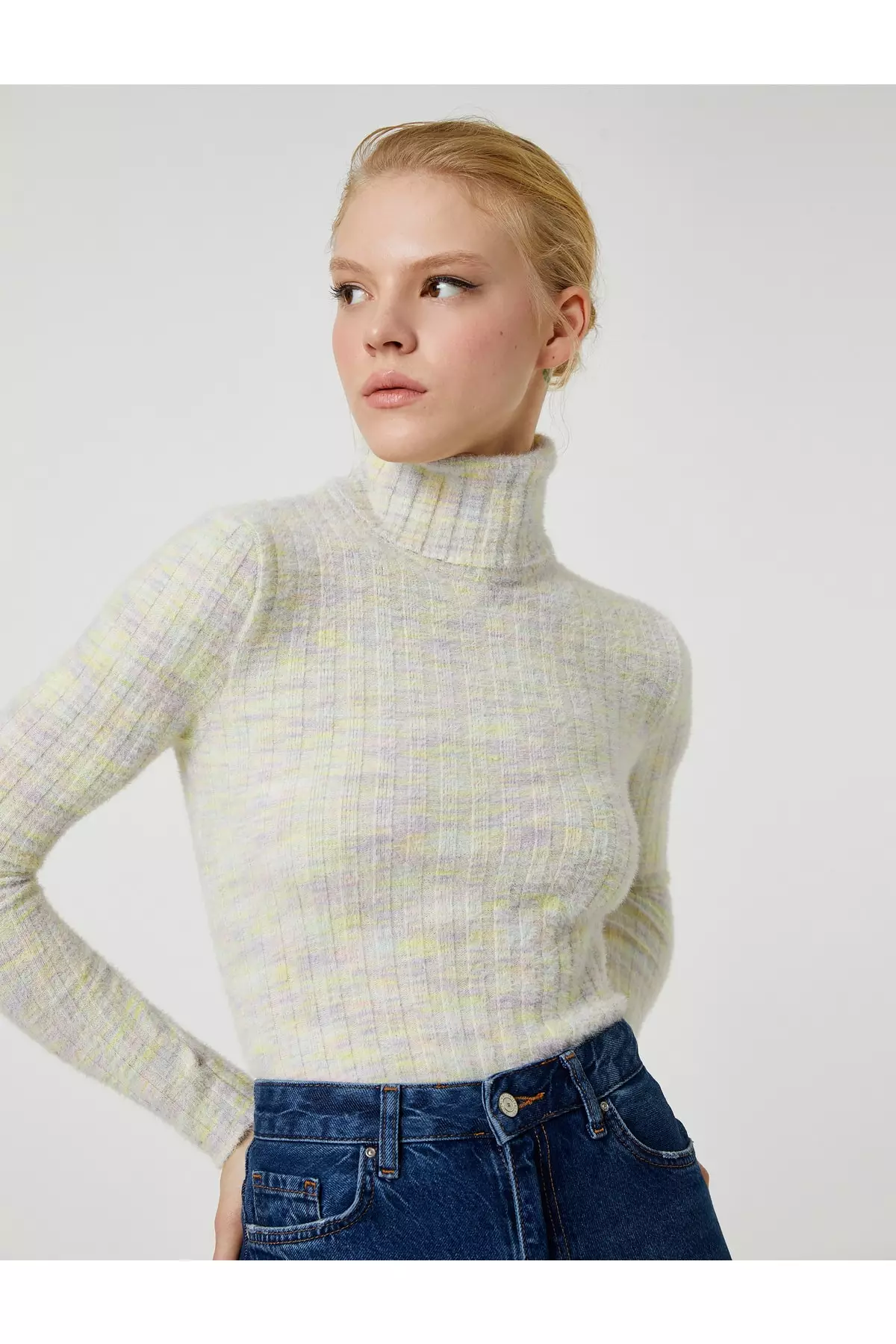 Textured Turtleneck Sweater