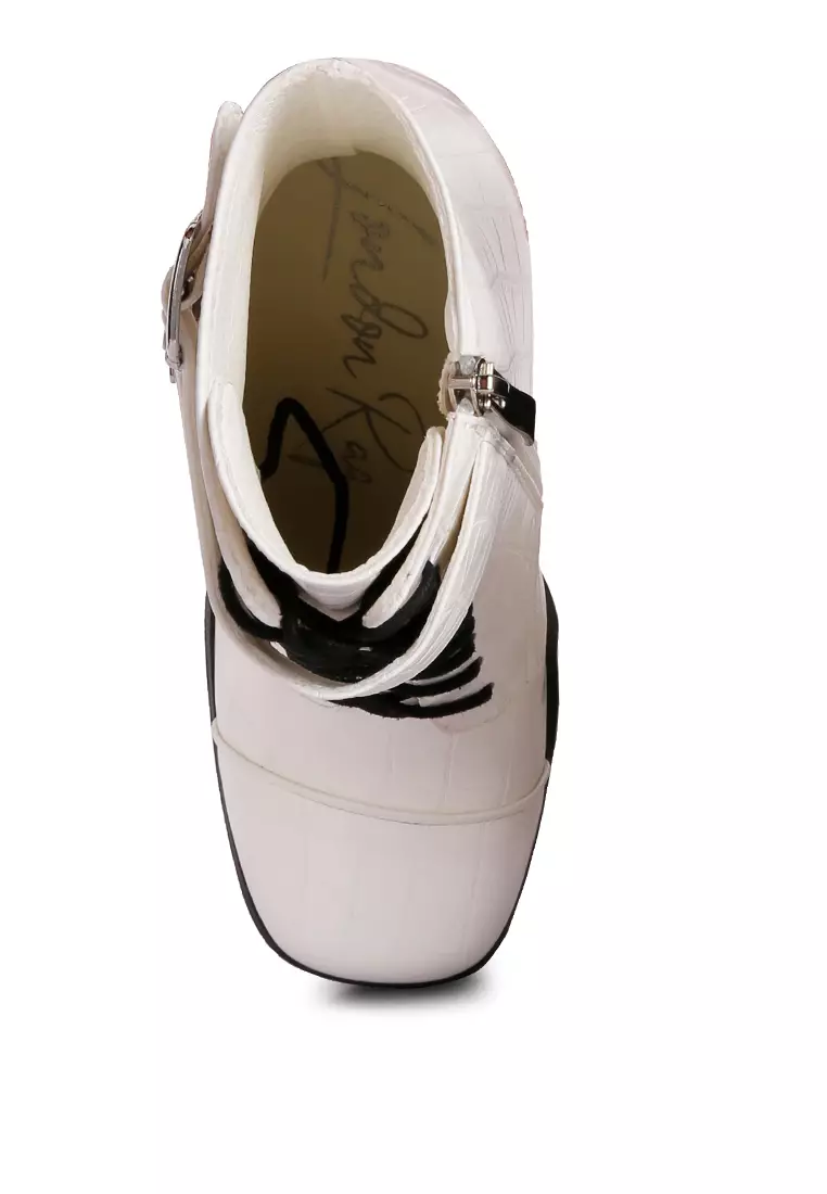 Trucker Block Boot in White