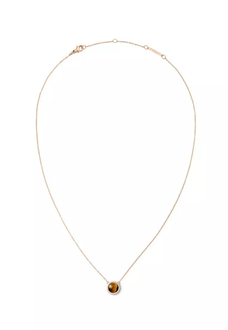 Audrey Necklace Tiger Eye Rose Gold - Unisex Necklace for women and men stainless steel Necklace DW Official Authentic Original kalung perempuan lelaki DW