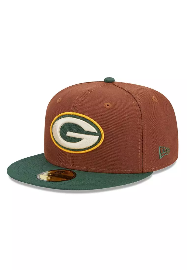 New Era Men's Packers Harvest 59FIFTY Fitted Hat Brown Size 7 5/8 | MODA3