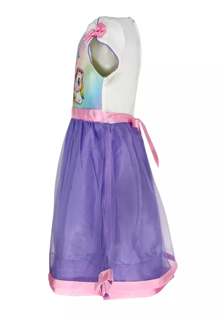 Two Mix Baju Anak Perempuan - Dress Anak Fashion Digital Printing Usia 1-12 Tahun 4228 Ungu