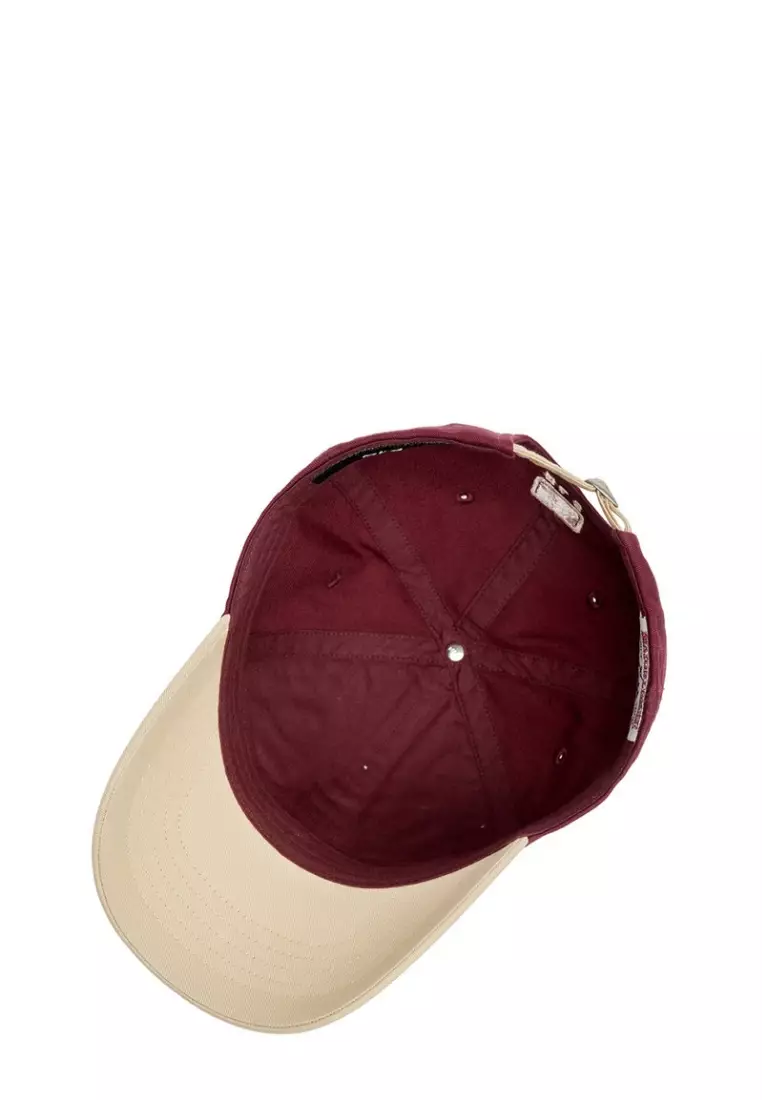 Basic Color Block Unstructured Ball Cap Cleveland Indians - Red