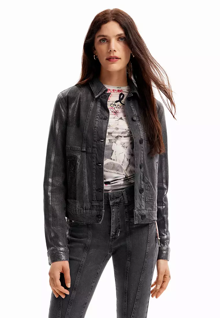 Metallic denim jacket online