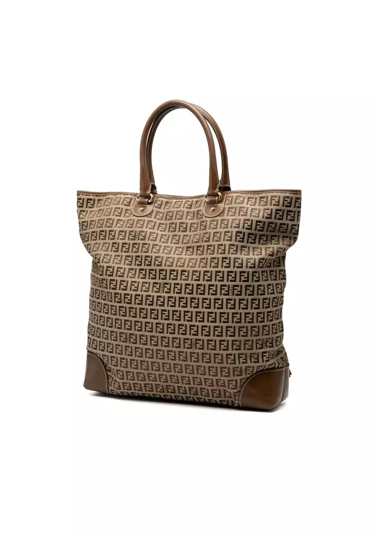 Pre-Loved Fendi Zucchino Canvas Chef Shopping Tote