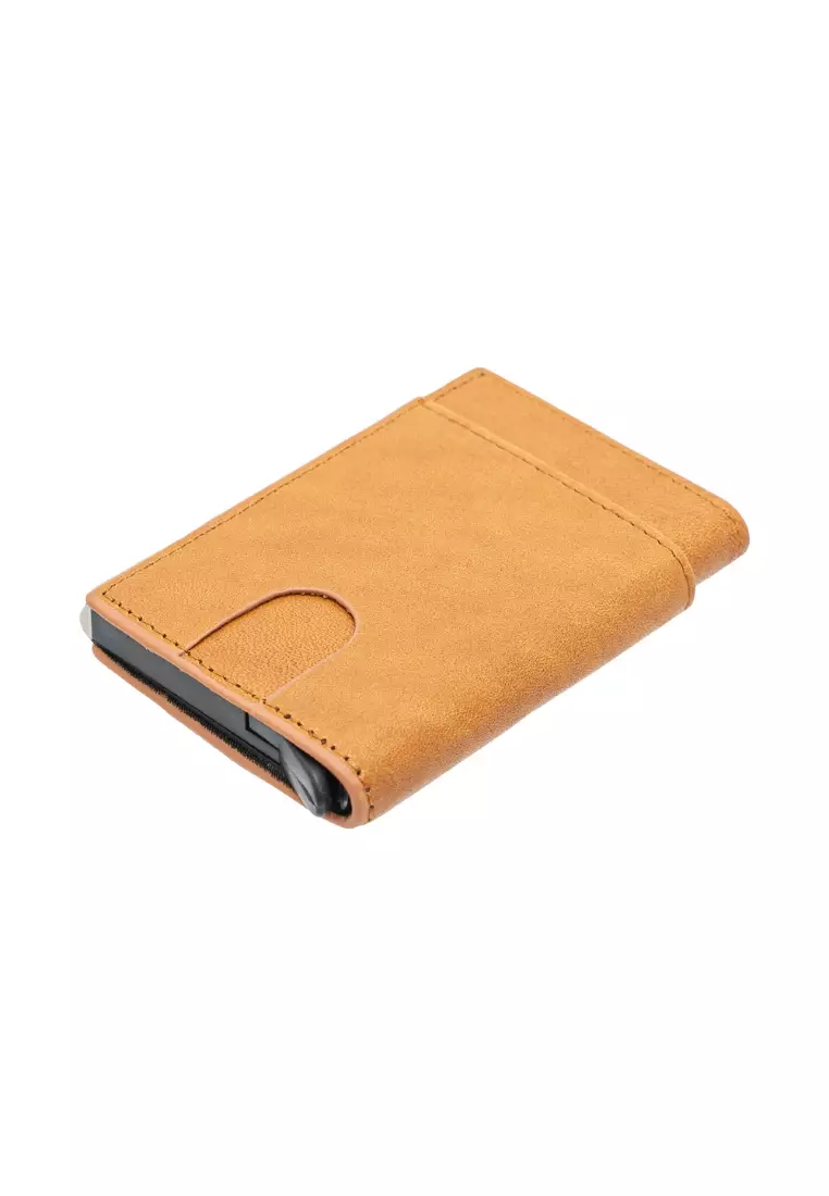 Euro Polo Top Grain Leather Minimalist Cascade Wallet Slim Pop Up Card Case Smart Wallet EWB 20966