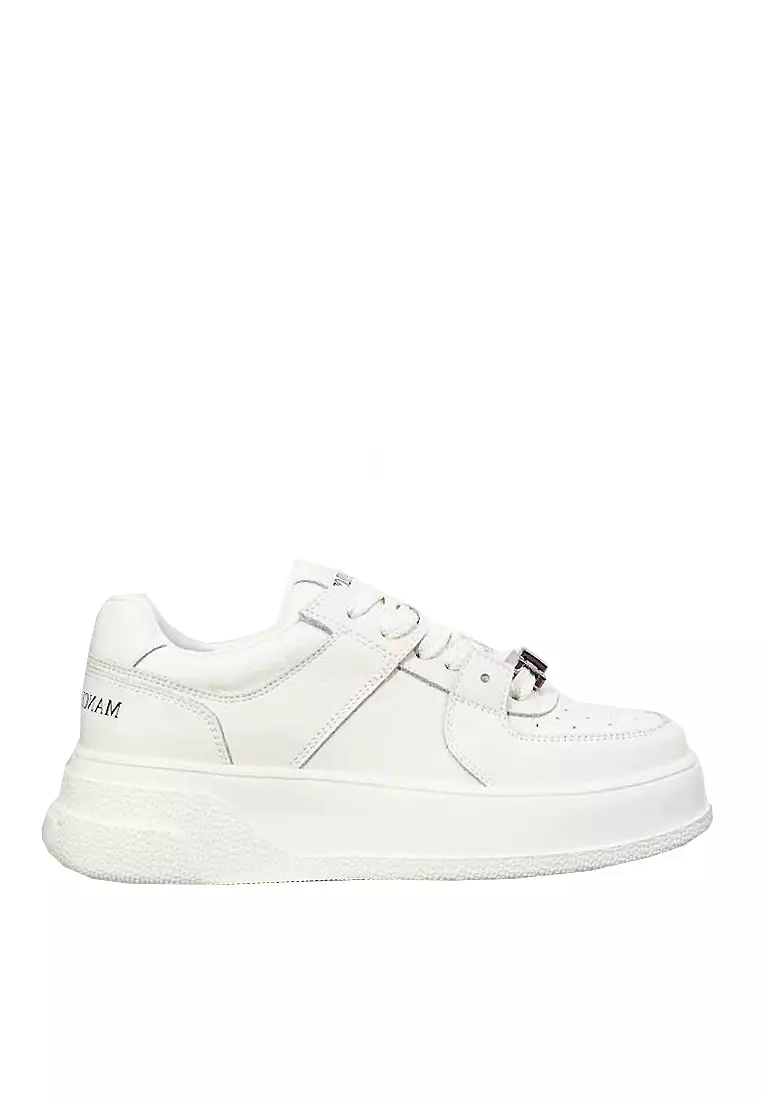 White leather sneakers platform hotsell