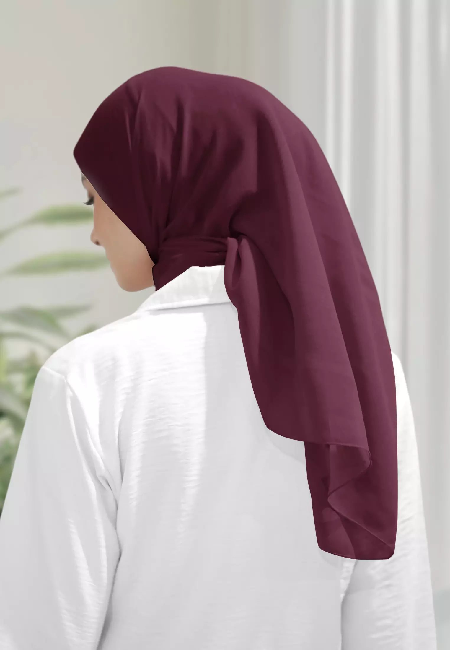 Haura Scarf Paris | Hijab Segiempat | Plain Paris Hijab Polos - Potent Plum