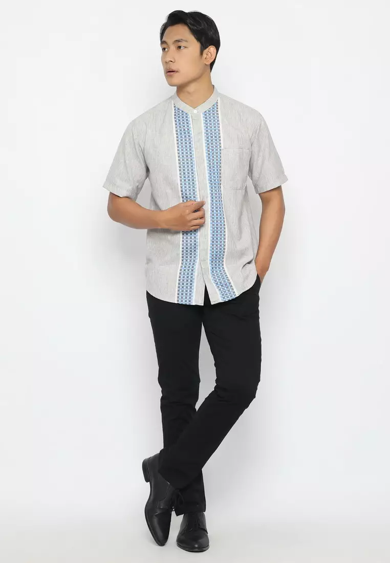 POLICE Kemeja Koko Border Pria 207260154 Misty Abu