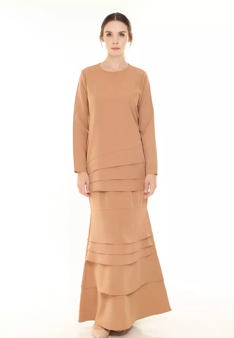 Isabella Multi Layer Kurung Modern in Taupe Brown