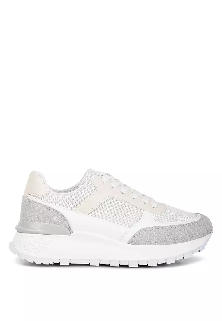 White bulky sneakers clearance