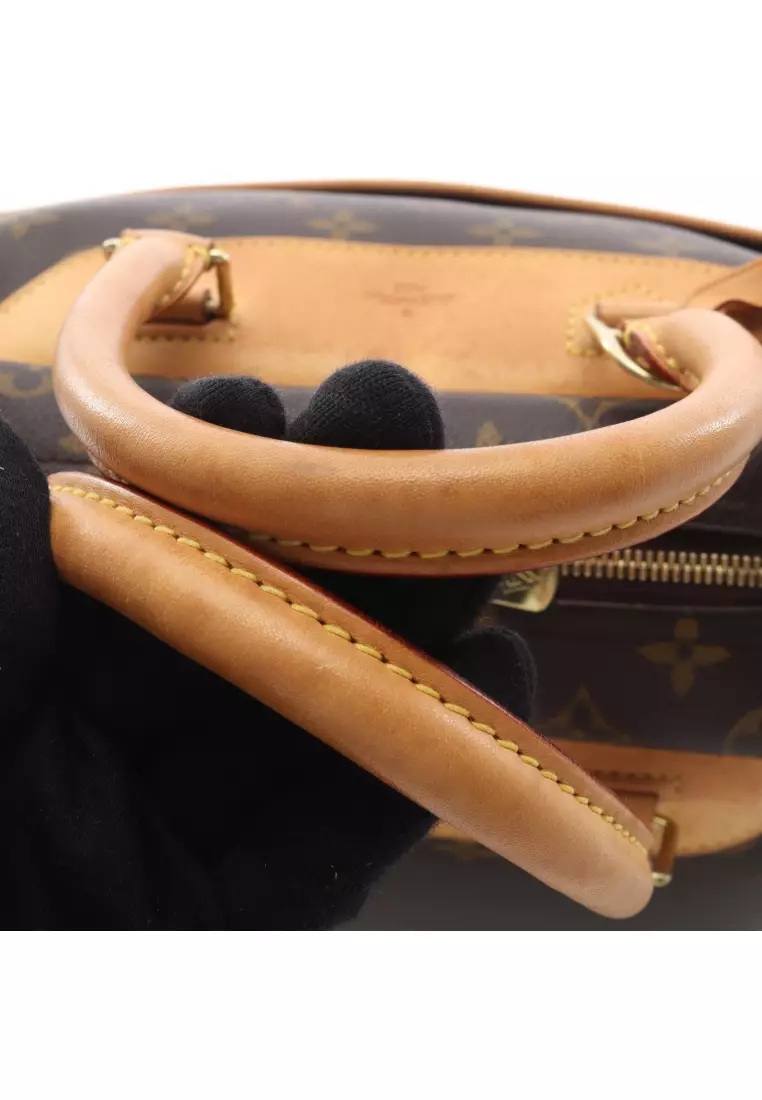 Pre-Loved Louis Vuitton Deauville bowling vanity monogram Handbag PVC leather Brown