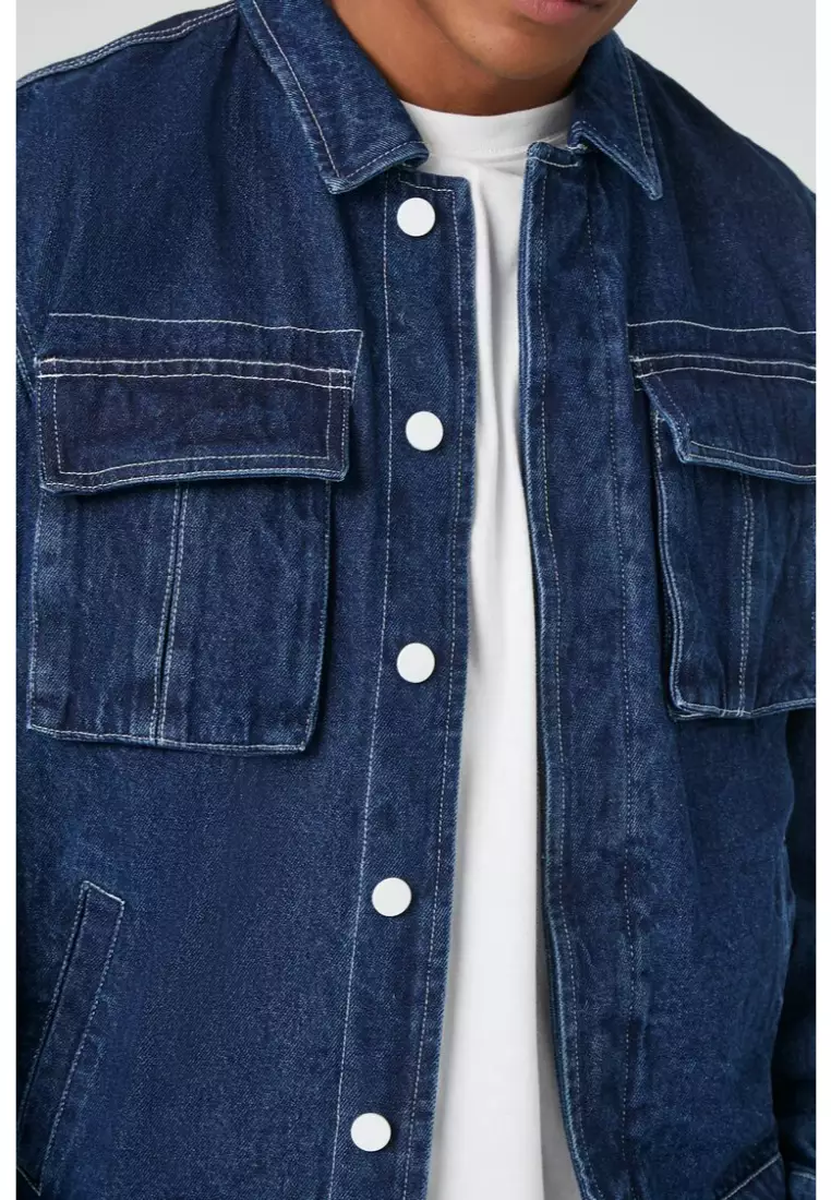 Forever 21 reversible denim jacket discount