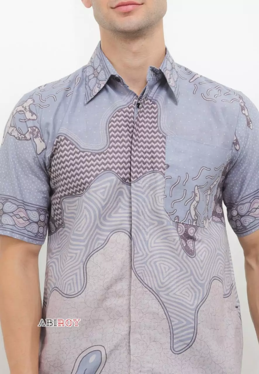 Treasir Kemeja Batik Pria Premium Slimfit Lengan Pendek NLN