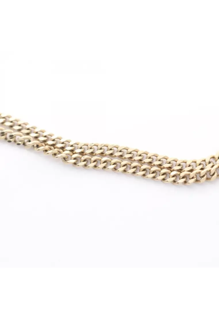Pre-Loved Chanel coco mark necklace GP Fake pearl gold white B16B
