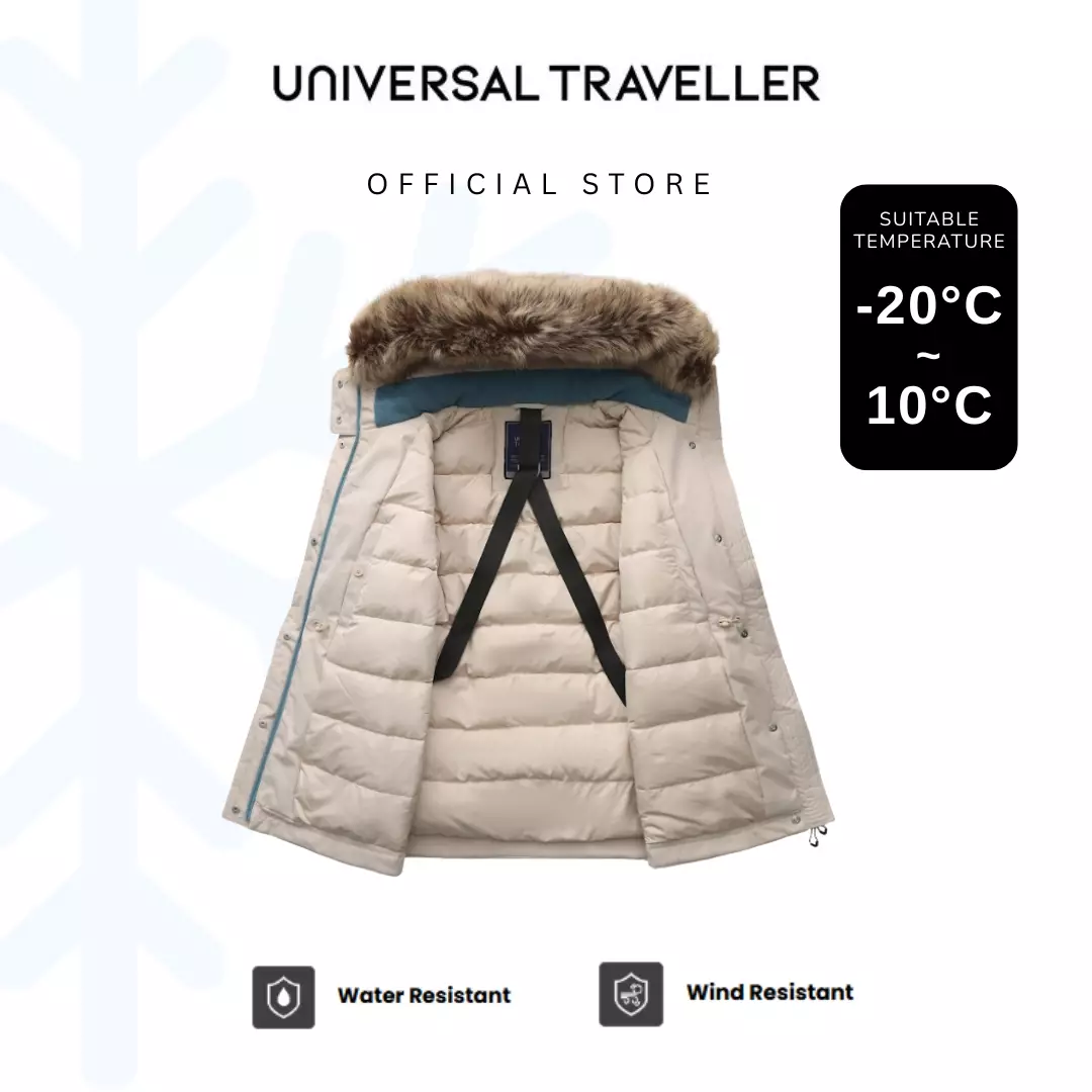 UNIVERSAL TRAVELLER URBAN TRICOLOR DOWN JACKET WITH INTERNAL SHOUDLER STRAPS DJW25032