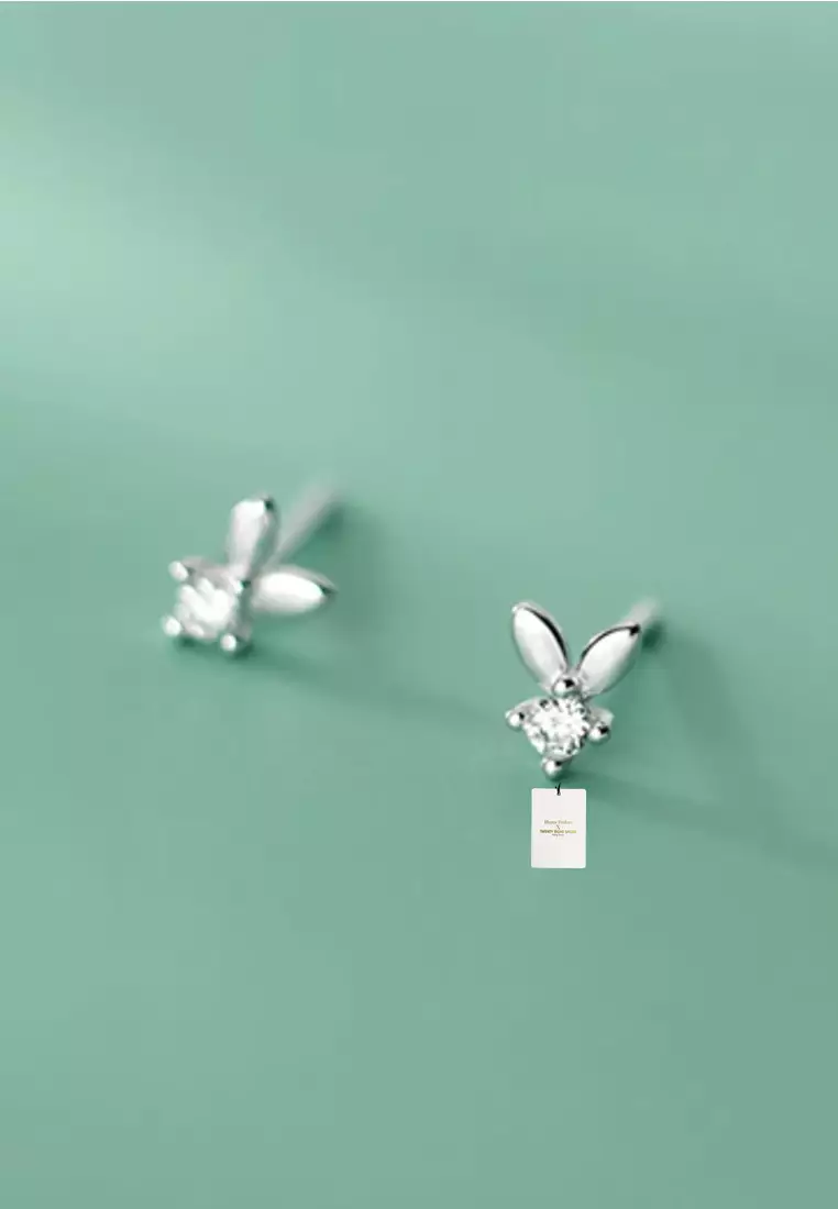925 Silver Zircon Bunny Earrings JW AR-G2060