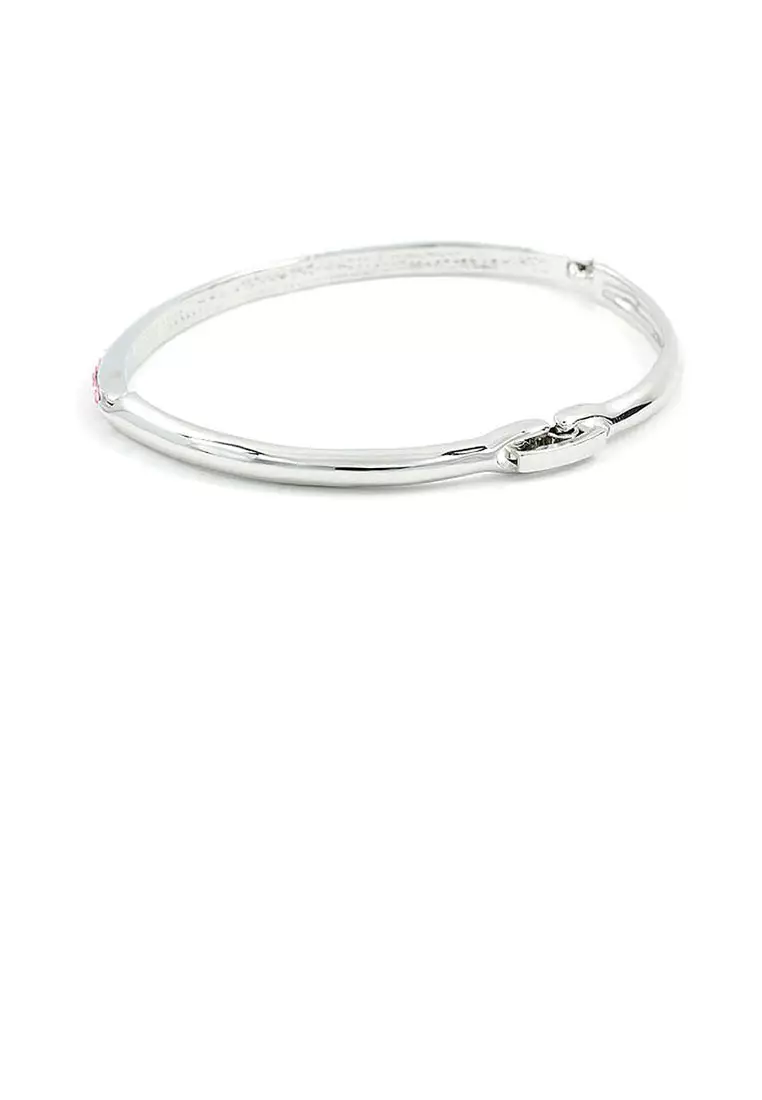 Elegant Bangle with Pink Austrian Element Crystals